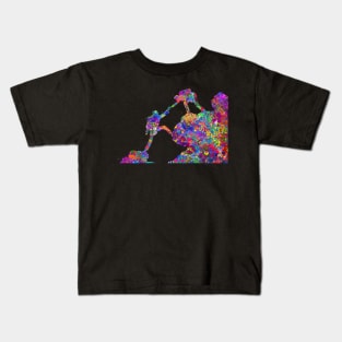 Climber couple watercolor art Kids T-Shirt